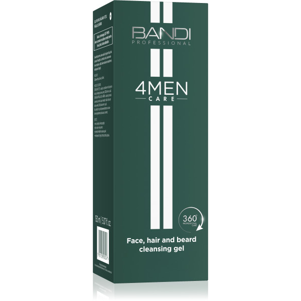 Gel detergente per viso, capelli e barba